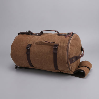 Sac à Dos Vintage Toile Canvas Convertible en Voyage Bleu Marine – vue 4 – Yokabag