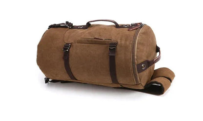 Sac à Dos Vintage Toile Canvas Convertible en Voyage Bleu Marine – vue 4 – Yokabag