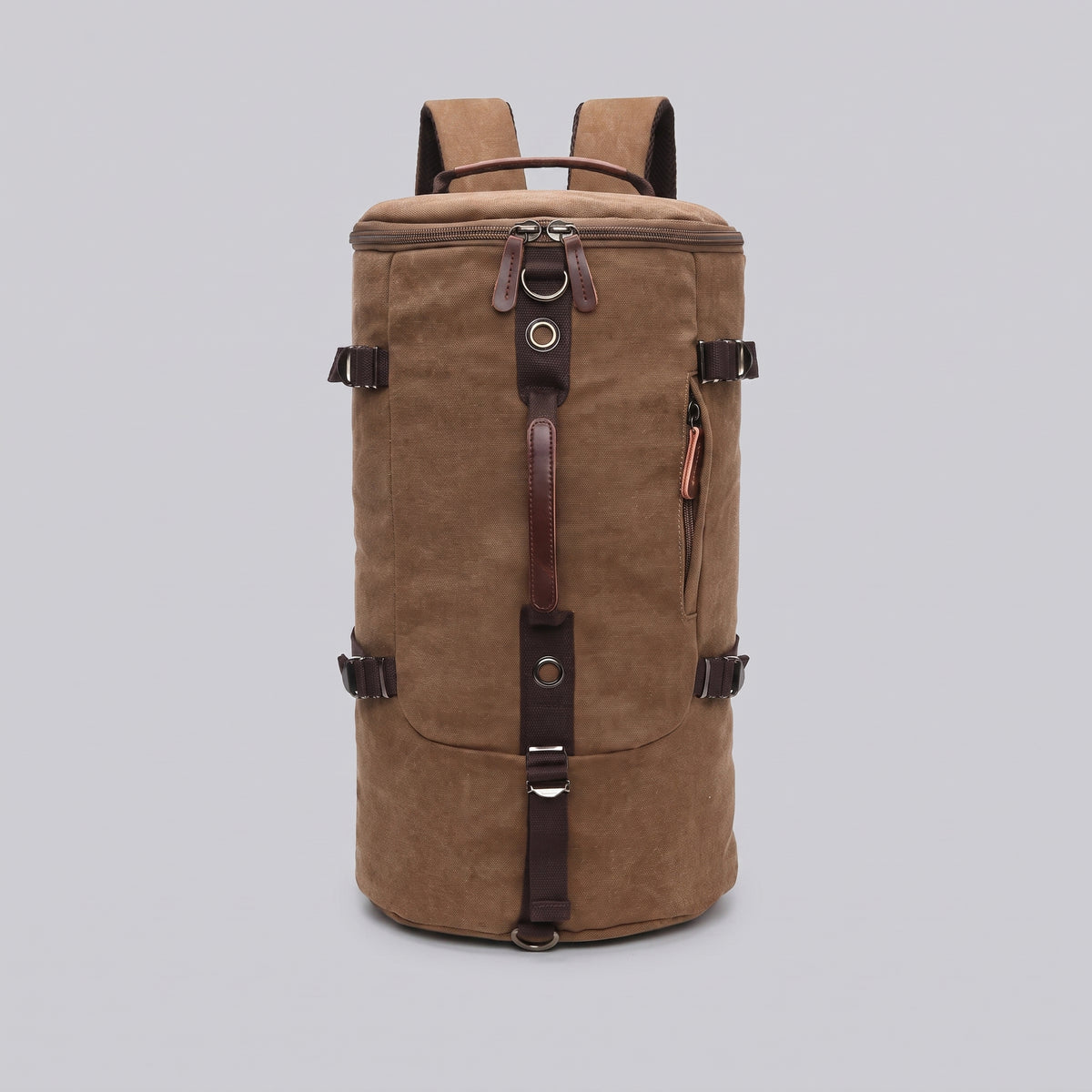 Sac à Dos Vintage Toile Canvas Convertible en Voyage Camel – vue 9 – Yokabag