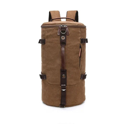 Sac à Dos Vintage Toile Canvas Convertible en Voyage Camel – vue 9 – Yokabag
