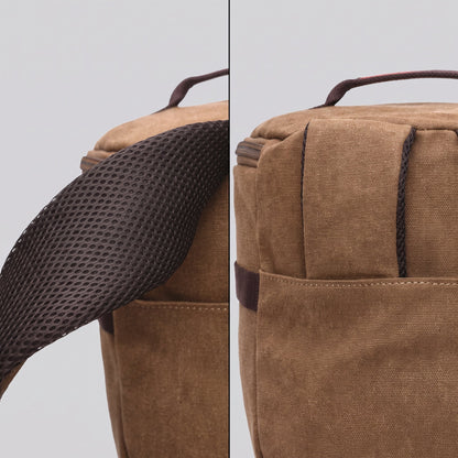 Sac à Dos Vintage Toile Canvas Convertible en Voyage Marron – vue 5 – Yokabag