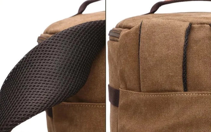 Sac à Dos Vintage Toile Canvas Convertible en Voyage Marron – vue 5 – Yokabag