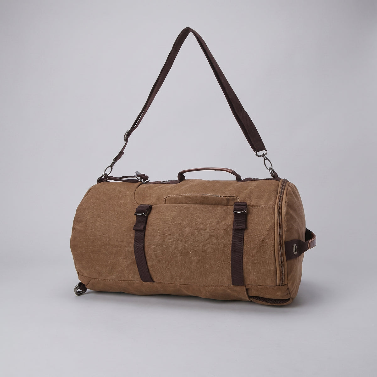 Sac à Dos Vintage Toile Canvas Convertible en Voyage Noir – vue 2 – Yokabag