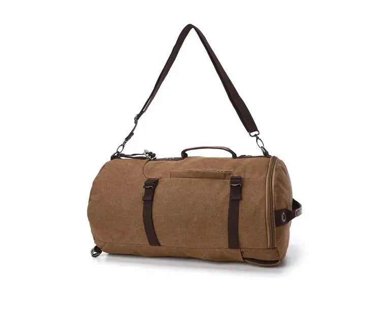 Sac à Dos Vintage Toile Canvas Convertible en Voyage Noir – vue 2 – Yokabag