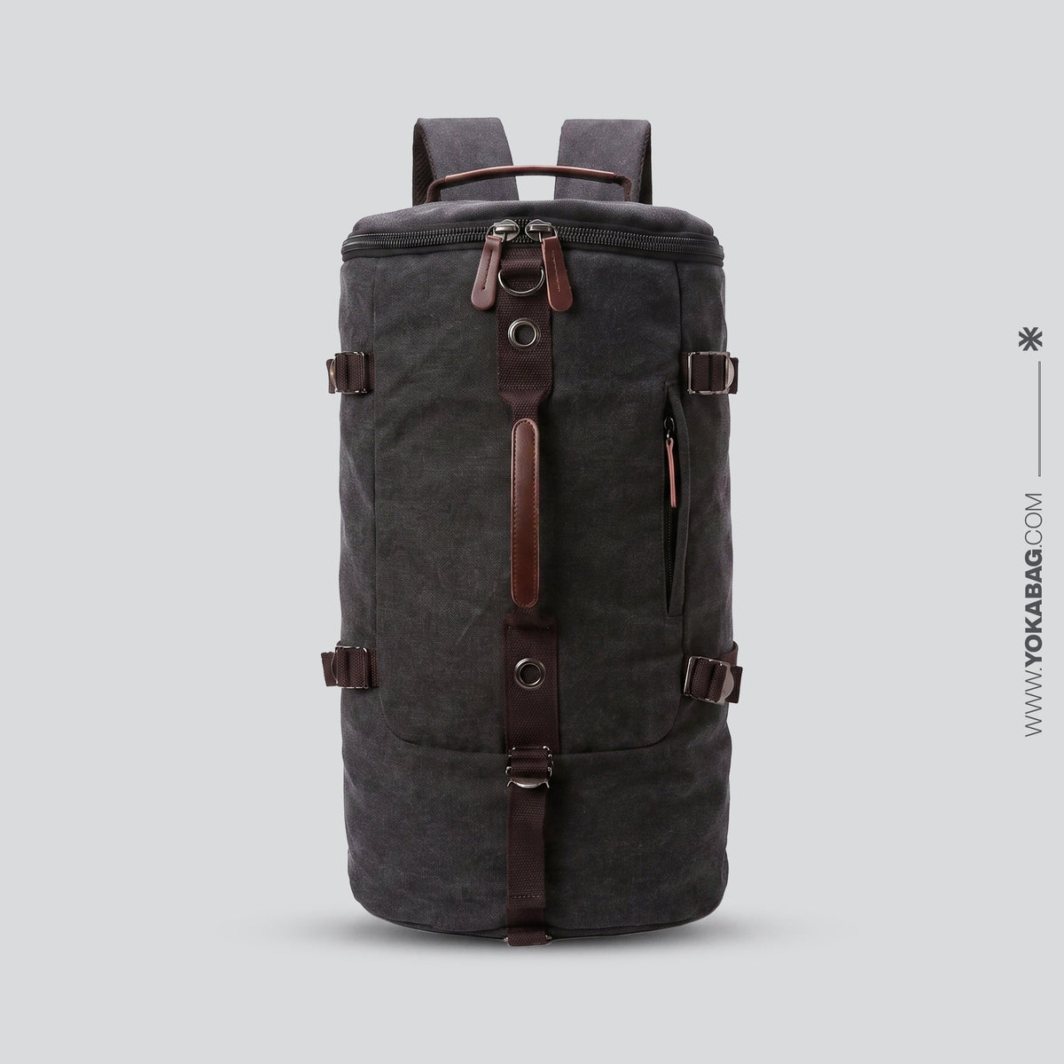 Sac à Dos Vintage Toile Canvas Convertible en Voyage – vue 15 – Yokabag