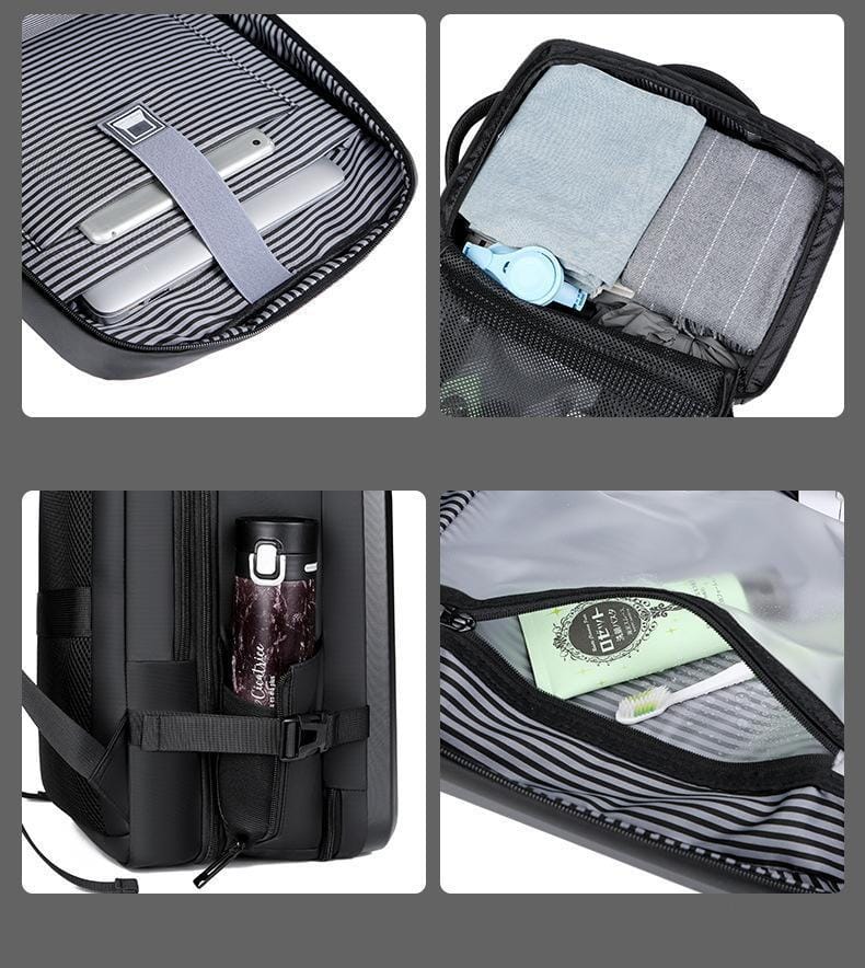 Sac à Dos Voyage Explorer - Coque Rigide Gris Clair – vue 2 – Yokabag