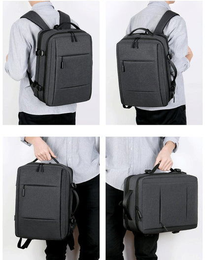 Sac à Dos Voyage Cabine Avion Extensible avec USB Noir – vue 2 – Yokabag