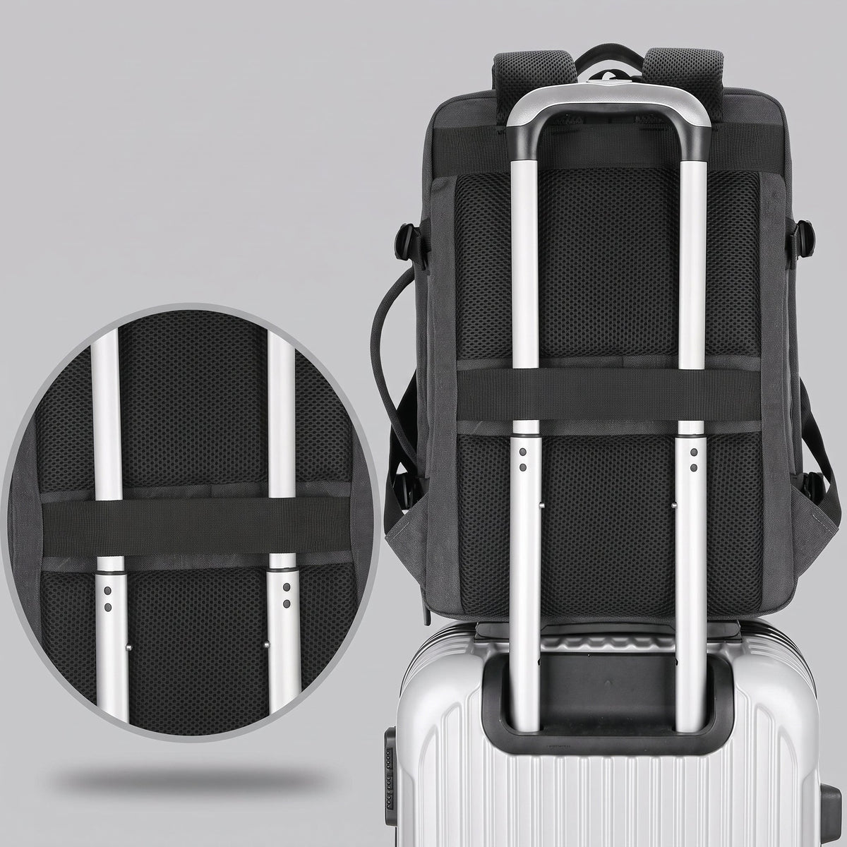 Sac à Dos Voyage Cabine Avion Extensible avec USB – vue 6 – Yokabag