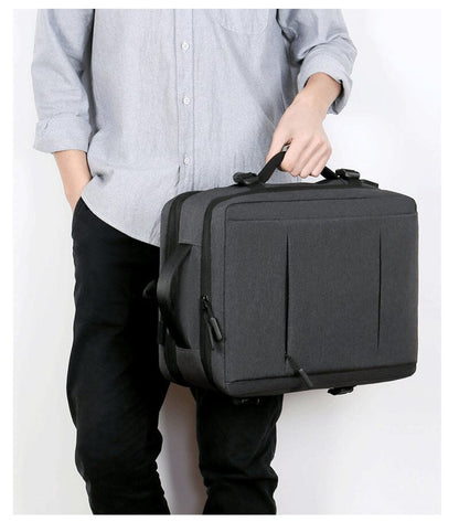 Sac à Dos Voyage Cabine Avion Extensible avec USB Gris – vue 3 – Yokabag