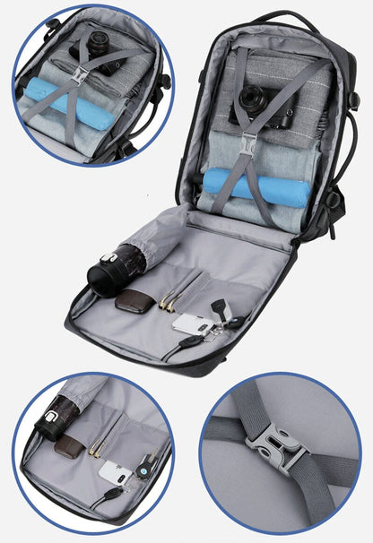 Sac à Dos Voyage Cabine Avion Extensible avec USB – vue 7 – Yokabag