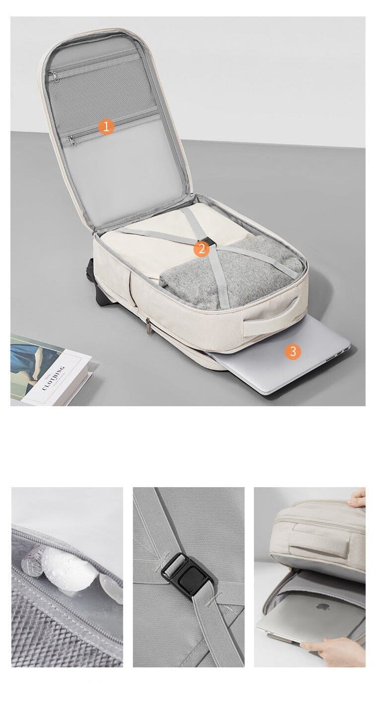 Sac à Dos de Voyage Cabine Avion avec Compartiment pour – vue 4 – Yokabag