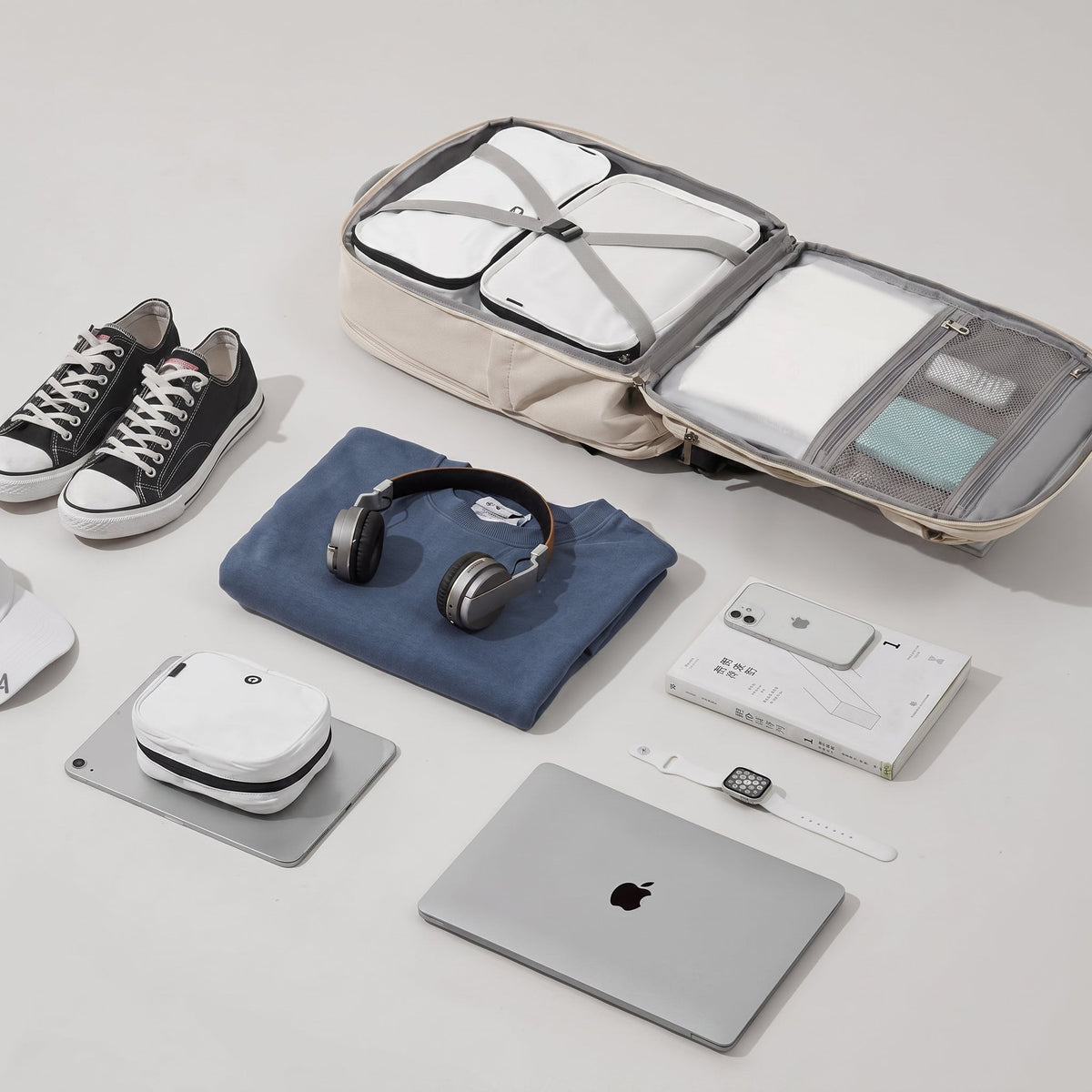 Sac à Dos de Voyage Cabine Avion avec Compartiment pour Gris – vue 2 – Yokabag