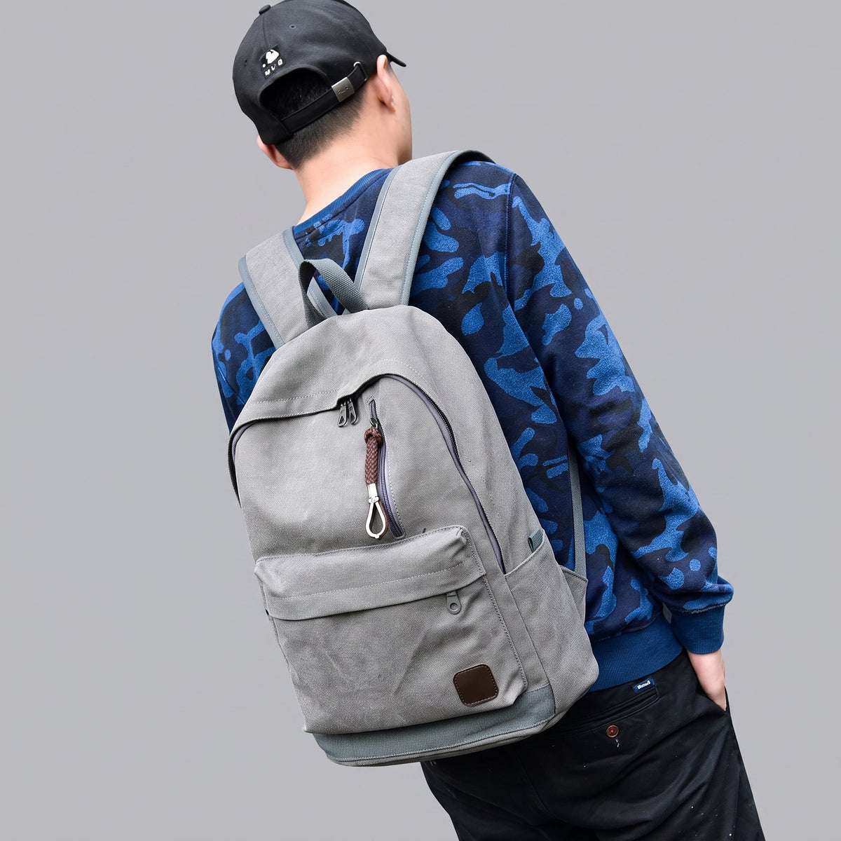 Sac à Dos Vintage pour Voyager en Toile Marron – vue 3 – Yokabag