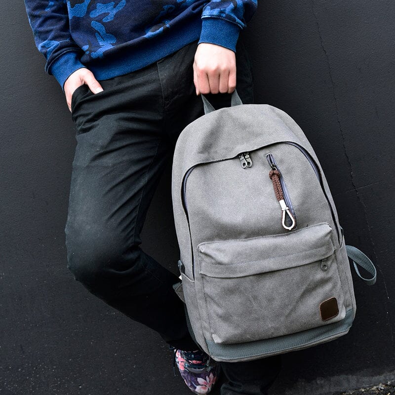 Sac à Dos Vintage pour Voyager en Toile Camel – vue 4 – Yokabag