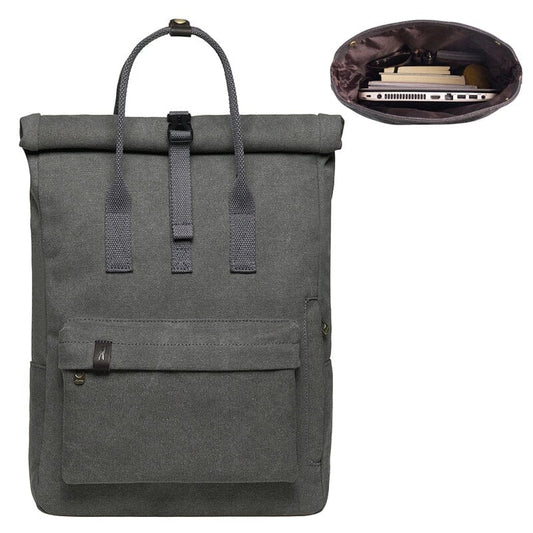 Sac à Dos Vintage Explorer - Roll-Top Noir – vue 2 – Yokabag
