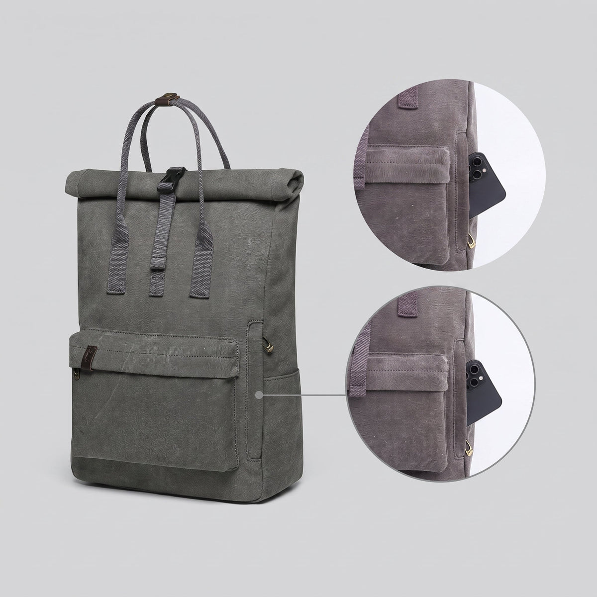 Sac à Dos Vintage Explorer - Roll-Top – vue 6 – Yokabag