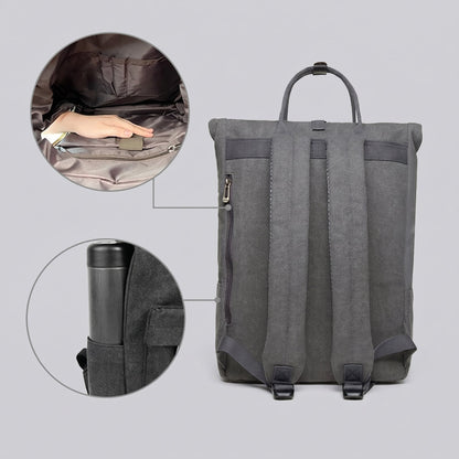Sac à Dos Vintage Explorer - Roll-Top Kaki – vue 4 – Yokabag