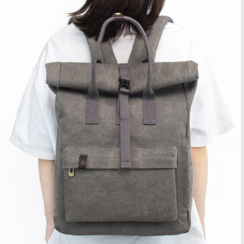 Sac à Dos Vintage Explorer - Roll-Top Camel – vue 3 – Yokabag