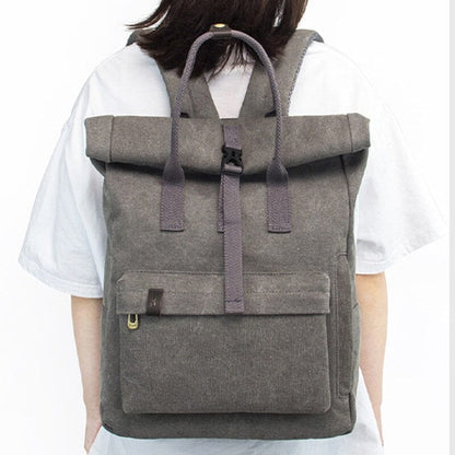 Sac à Dos Vintage Explorer - Roll-Top Camel – vue 3 – Yokabag
