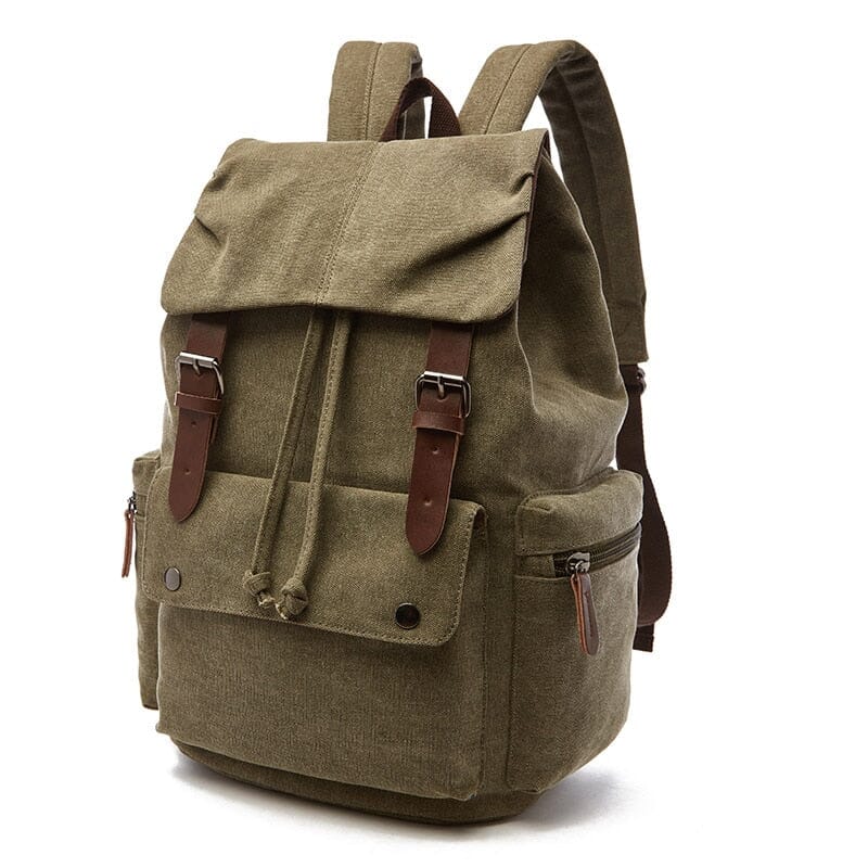 Sac à Dos Voyage Vintage en Toile Canvas Rouge – vue 7 – Yokabag