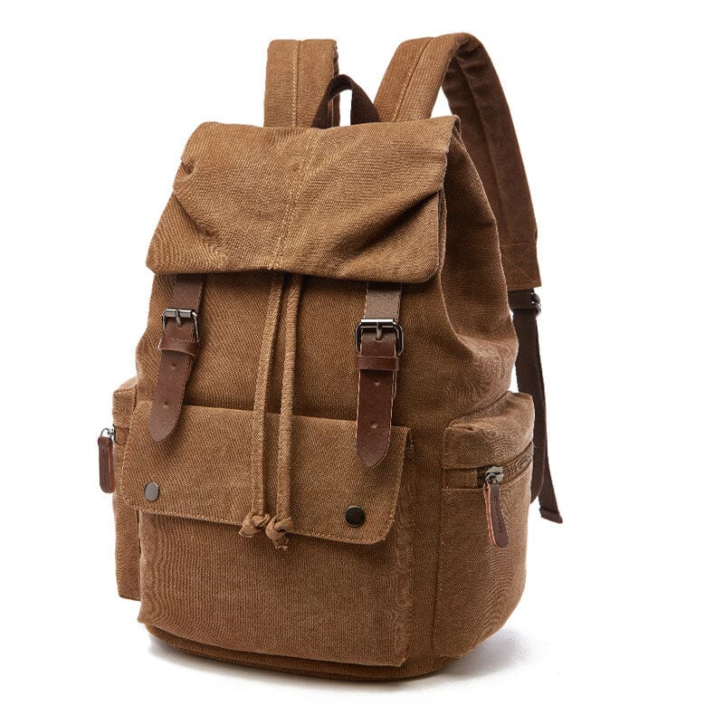 Sac à Dos Voyage Vintage en Toile Canvas Gris – vue 3 – Yokabag