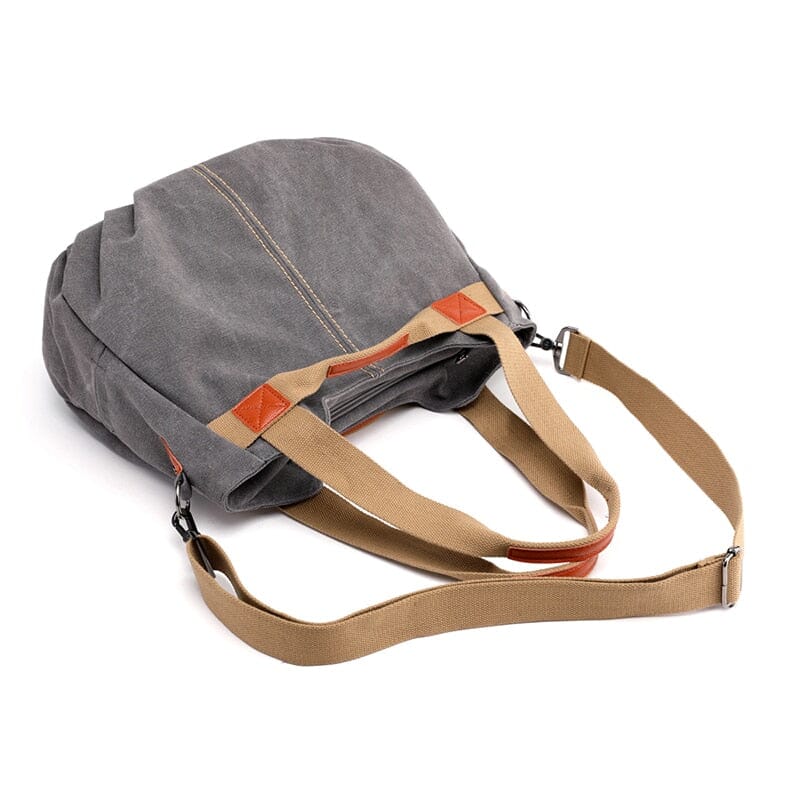 Sac à Main Voyage Femme Vintage en Toile Canvas - Explorer Kaki – vue 3 – Yokabag