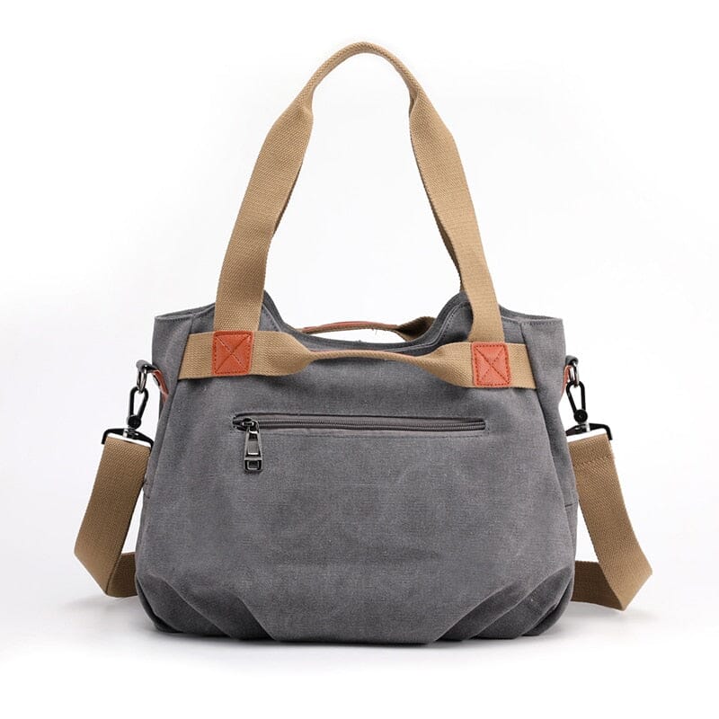 Sac à Main Voyage Femme Vintage en Toile Canvas - Explorer Noir – vue 4 – Yokabag
