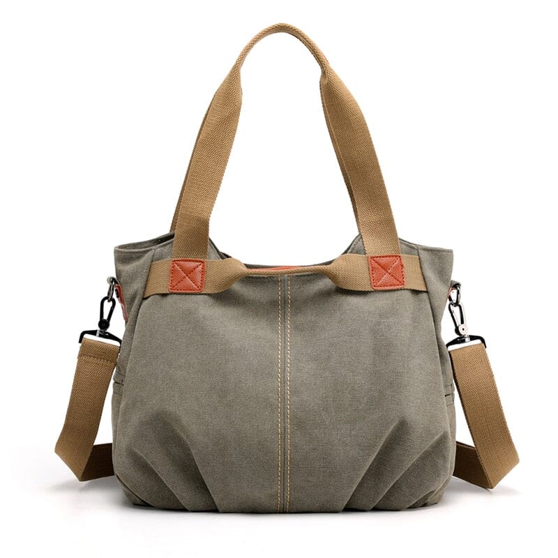 Sac à Main Voyage Femme Vintage en Toile Canvas - Explorer Blanc – vue 5 – Yokabag