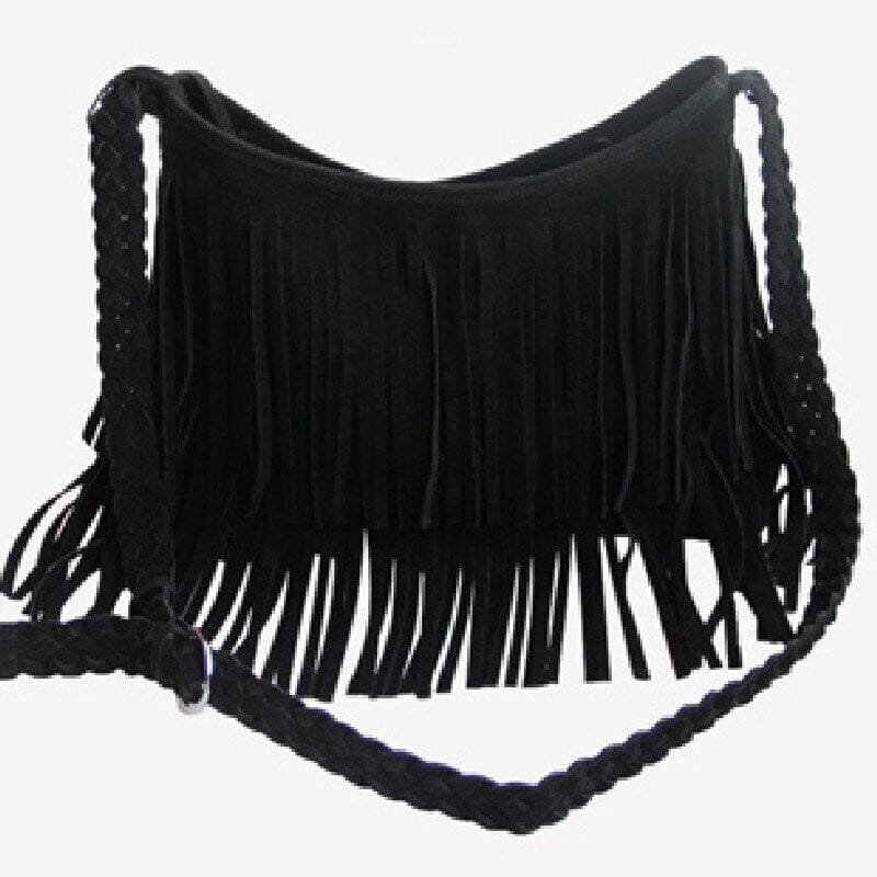 Sac Bandoulière Voyage Femme Boho Frangé Violet – vue 4 – Yokabag