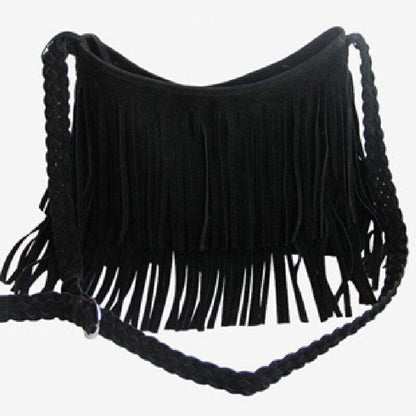 Sac Bandoulière Voyage Femme Boho Frangé Violet – vue 4 – Yokabag