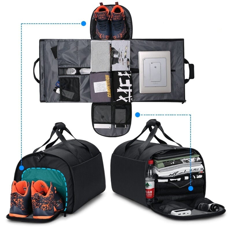 Valise Costume - Noir Bandoulière – vue 3 – Yokabag