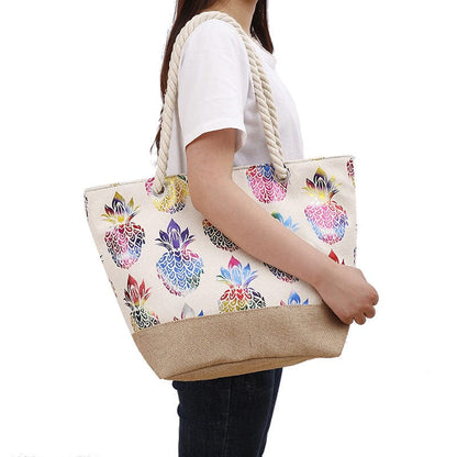 Sac de Plage Femme - Bohême Ananas - Collection Voyage – vue 3 – Yokabag