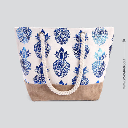 Sac de Plage Femme - Bohême Ananas - Collection Voyage