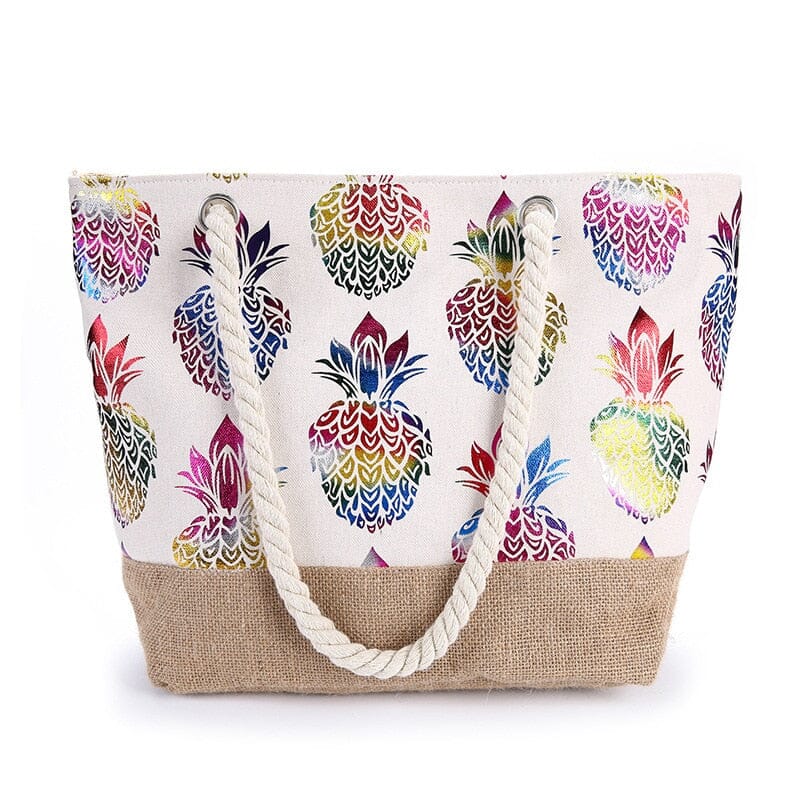 Sac de Plage Femme - Bohême Ananas - Collection Voyage Coloré – vue 2 – Yokabag