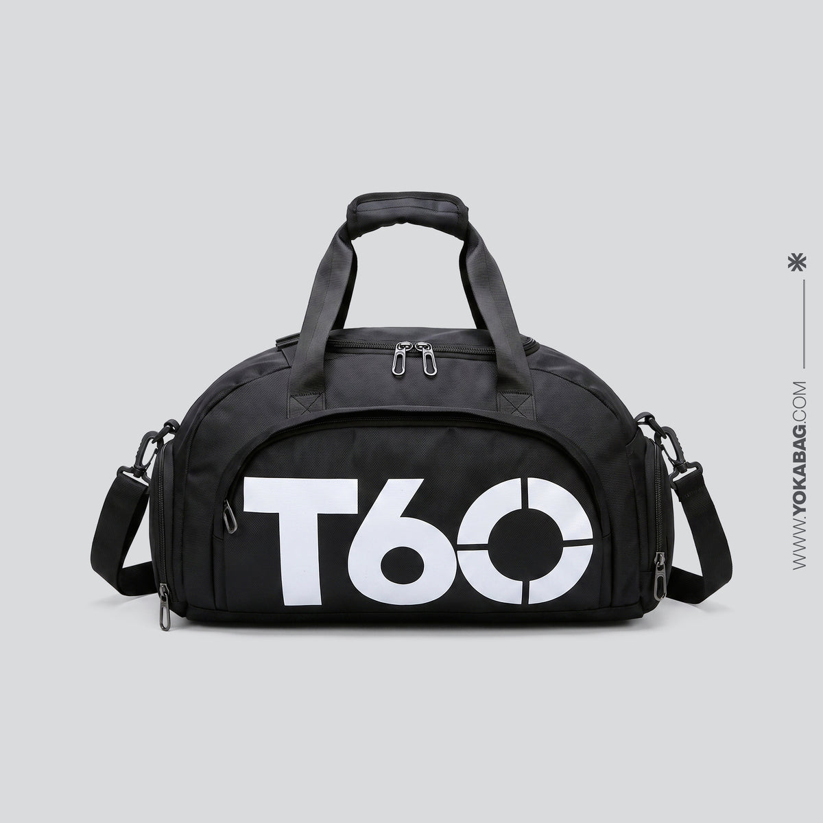 Sac de Voyage Compartiment Chaussures (Convertible) Noir & Blanc – Yokabag
