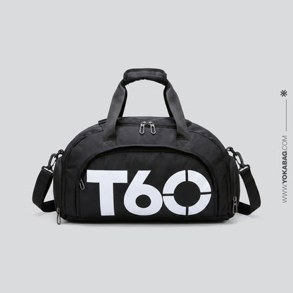 Sac de Voyage Compartiment Chaussures (Convertible) Noir & Blanc – Yokabag
