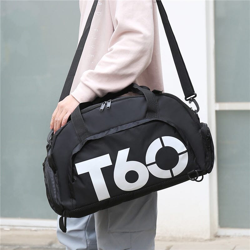 Sac de Voyage Compartiment Chaussures (Convertible) Noir & Bleu – vue 3 – Yokabag