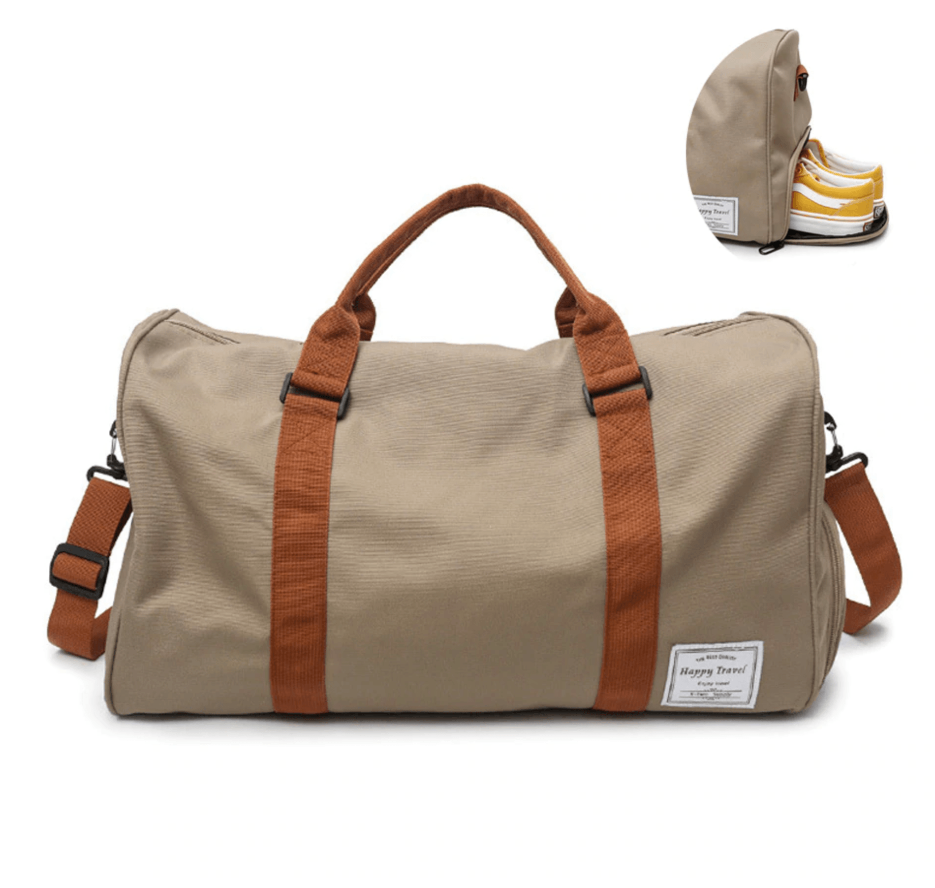 Sac de Voyage avec Compartiment Chaussures - (Camel)