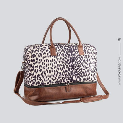 Sac de Voyage Léopard avec Compartiment Chaussures
