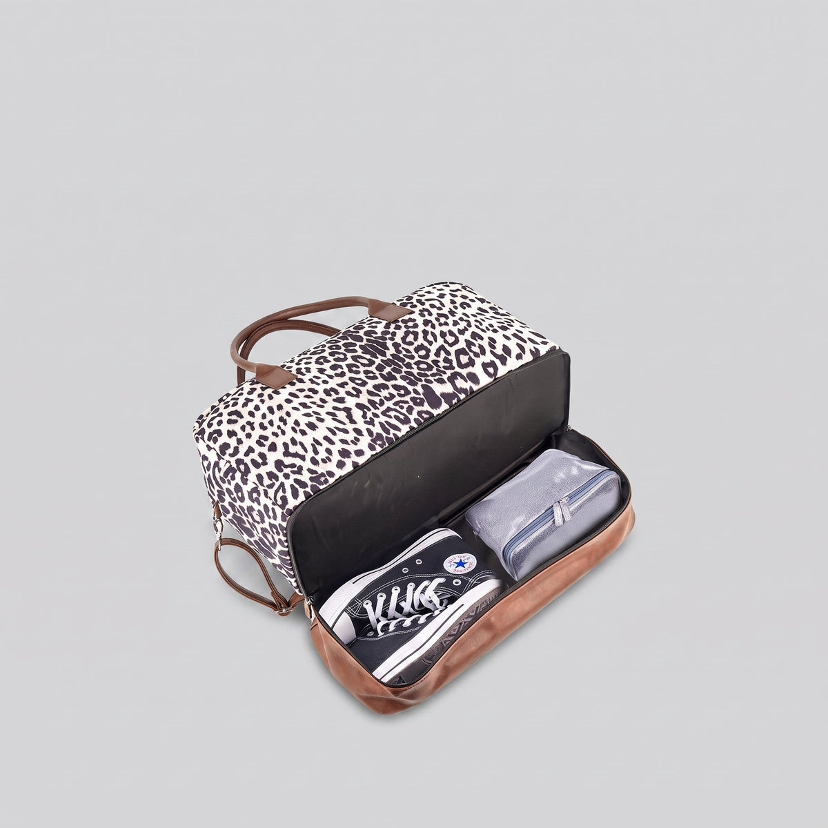 Sac de Voyage Léopard avec Compartiment Chaussures – vue 2 – Yokabag