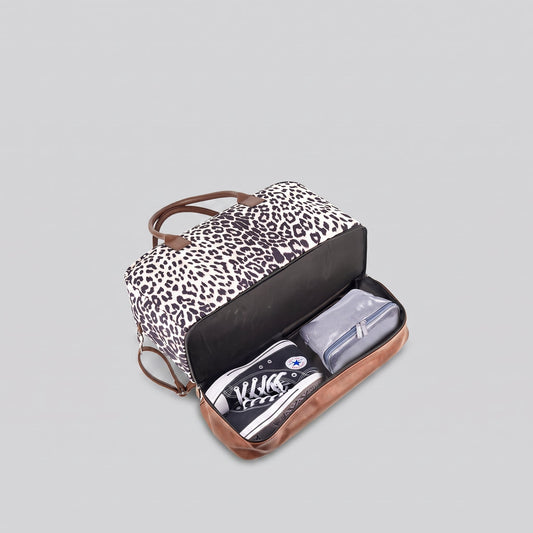 Sac de Voyage Léopard avec Compartiment Chaussures – vue 2 – Yokabag