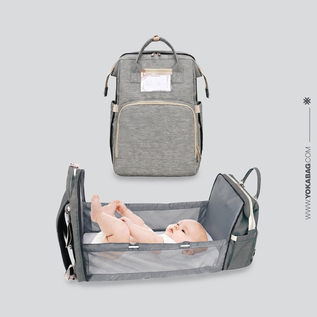 Sac de Voyage pour Bébé - Baby Care (Gris)