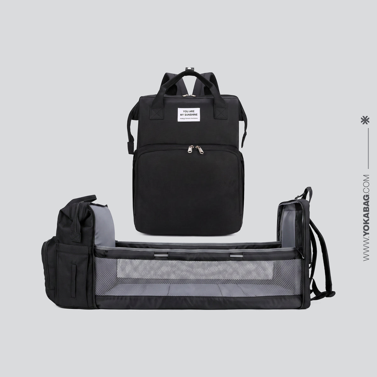 Sac de Voyage Pour Bébé You are my Sunshine (Noir)