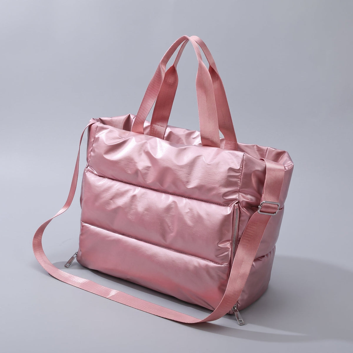 Sac de Voyage Matelassé - Doudoune Argent – vue 2 – Yokabag