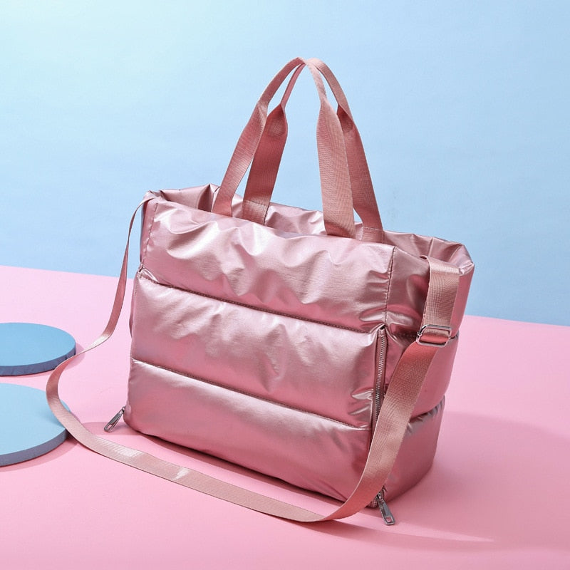 Sac de Voyage Matelassé - Doudoune Argent – vue 2 – Yokabag