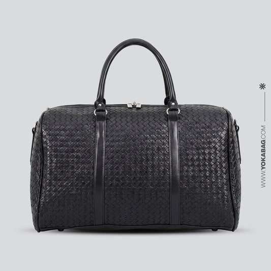 Sac de Voyage en Nylon Tressé Noir