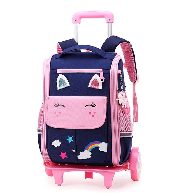 Valise à Roulettes - Happy Unicorn Rose – vue 2 – Yokabag