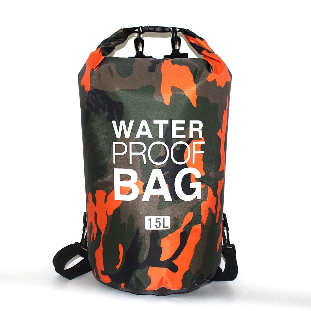 Sac de Voyage Étanche Camouflage Orange Explorer 15L – vue 4 – Yokabag
