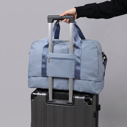 Sac de Voyage Femme Bleu Ciel avec Compartiment Chaussures – vue 10 – Yokabag