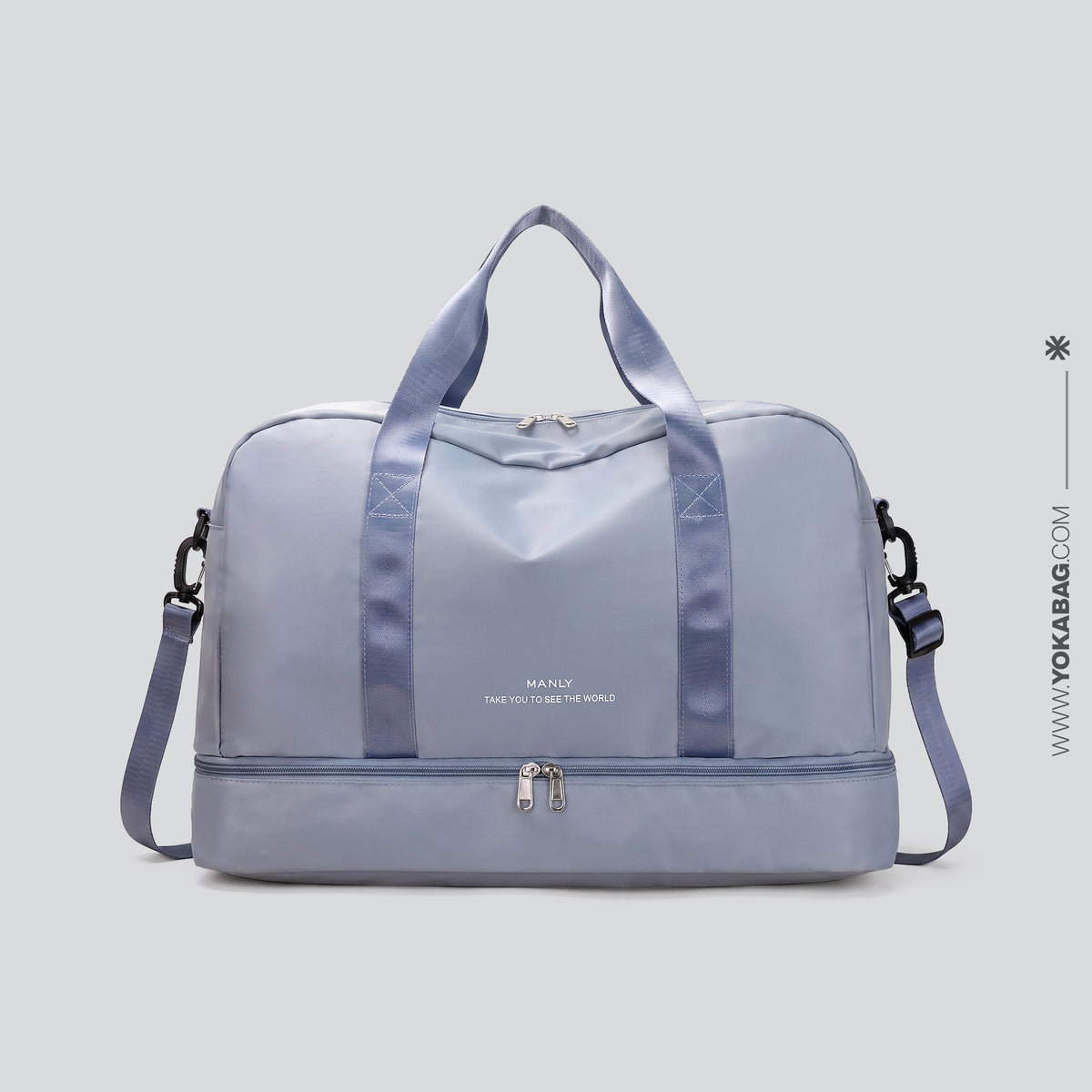 Sac de Voyage Femme Bleu Ciel avec Compartiment Chaussures